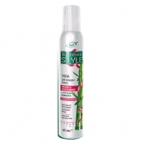 Hair styling foam Volume and strengthening with bamboo extract for strong fixation Hair styling foam Volume and strengthening with bamboo extract for strong fixation