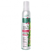 Foam for hair styling Volume and strengthening with bamboo extract for superstrong fixation Foam for hair styling Volume and strengthening with bamboo extract for superstrong fixation