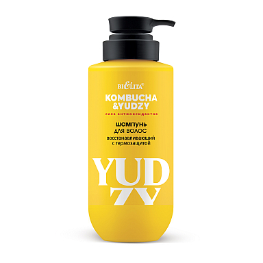 Шампунь для волос восстанавливающий с термозащитой Kombucha & Yudzy