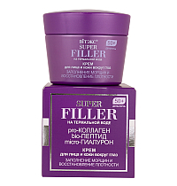 UPER FILLER CREAM for face and skin around eyes FILLING WRINKLES and RESTORING TIGHTNESS DAY/ NIGHT 50+