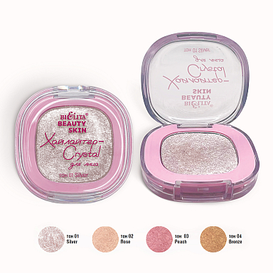 Хайлайтер-Crystal для лица Beauty Skin, тон 01 silver